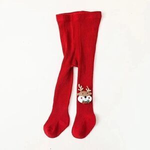 New girl’s Christmas tights, deer 4-6